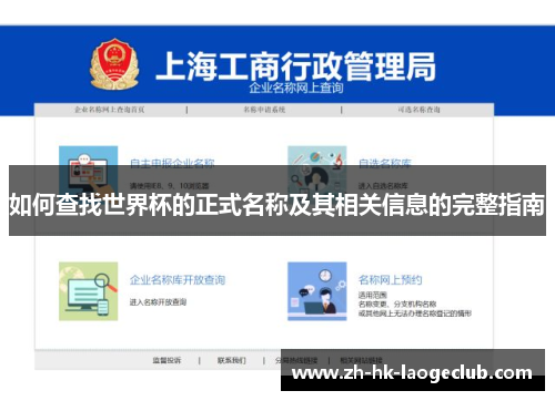 如何查找世界杯的正式名称及其相关信息的完整指南